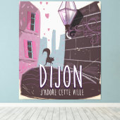 Dijon France vintage poster Canvas Afdruk (Insitu (Houten vloer))
