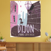 Dijon France vintage poster Canvas Afdruk (Insitu (Woonkamer))