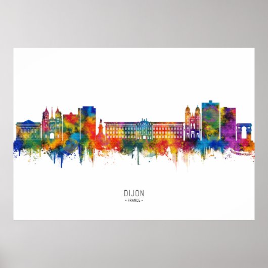 Dijon Frankrijk Silhouet Poster (Voorkant)