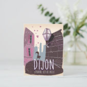Dijon Frankrijk vintage reisposter Briefkaart (Staand voorkant)