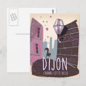 Dijon Frankrijk vintage reisposter Briefkaart (Voorkant / Achterkant)