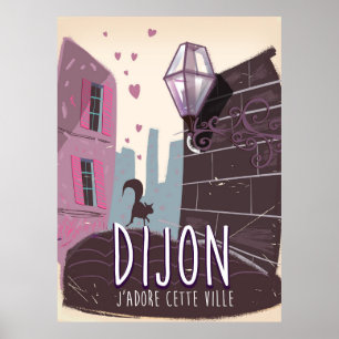 Dijon Frankrijk vintage reisposter Poster