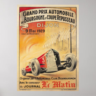 Dijon Grand Prix Vintage Poster 1929