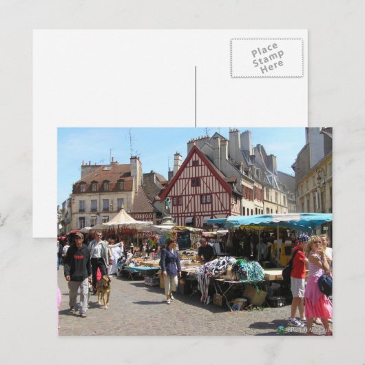 Dijon, marktdag briefkaart (Voorkant / Achterkant)