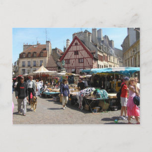 Dijon, marktdag briefkaart