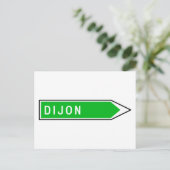 Dijon, Road Sign, Frankrijk Briefkaart (Staand voorkant)