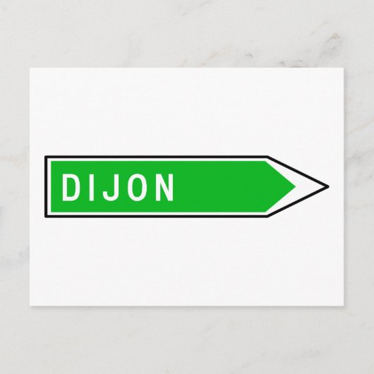 Dijon, Road Sign, Frankrijk Briefkaart (Voorkant)