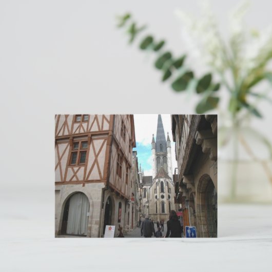 Dijon, straten met de pijl briefkaart (Staand voorkant)