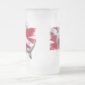 Dijvlag met hamerhaaienduiker omlaag matglas bierpul (Center)