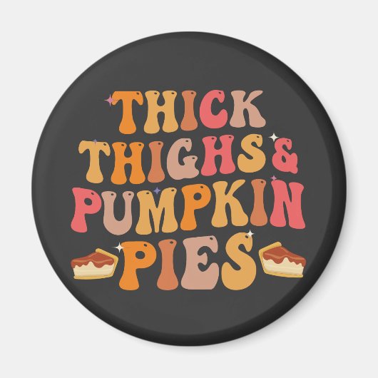 Dik Dijen & Pompoen Pies Grappige Thanksgiving Magneet (Voorkant)