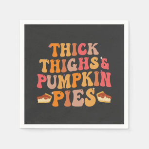 Dik Dijen & Pompoen Pies Grappige Thanksgiving Servet