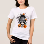 Dik Dijen Spooky Vibes Halloween Quote Tri-Blend Shirt (Voorkant)