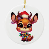 Dik-Dik Vrolijk Kerstfeest Winterdieren Schattige  Keramisch Ornament (Voorkant)