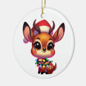 Dik-Dik Vrolijk Kerstfeest Winterdieren Schattige  Keramisch Ornament (Links)