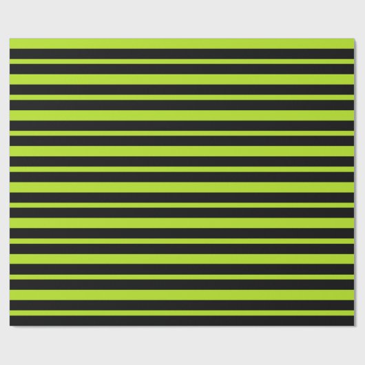 Dik- en dunne lingsteengroene en zwarte strepen cadeaupapier (Vlak)