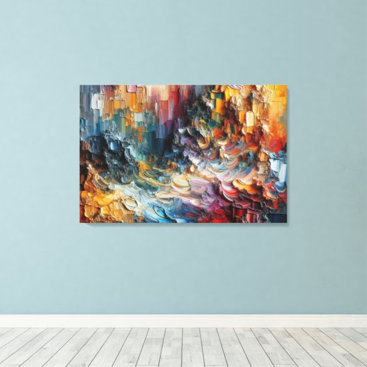 Dik gestructureerd verfpatroon canvas afdruk (Insitu (Houten vloer))