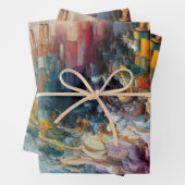 Dik gestructureerd verfpatroon inpakpapier vel (In situ)