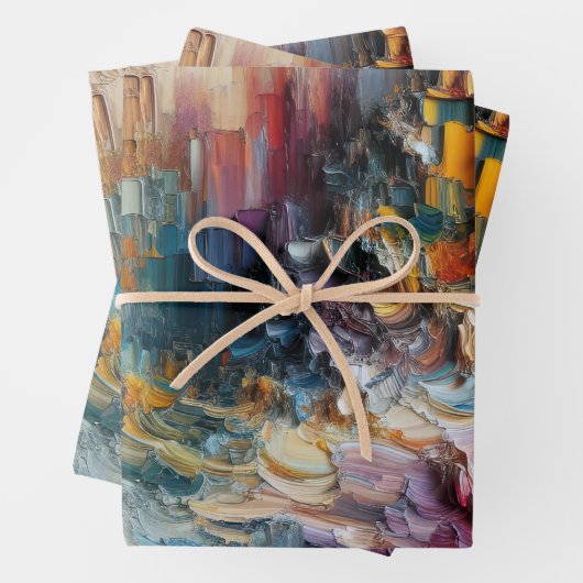 Dik gestructureerd verfpatroon inpakpapier vel (In situ)