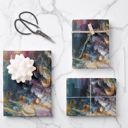 Dik gestructureerd verfpatroon inpakpapier vel (Voorkant)