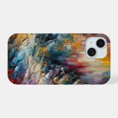 Dik gestructureerd verfpatroon iPhone 15 case (Achterkant horizontaal)