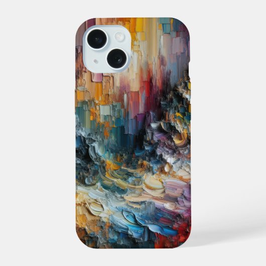 Dik gestructureerd verfpatroon iPhone 15 case (Achterkant)