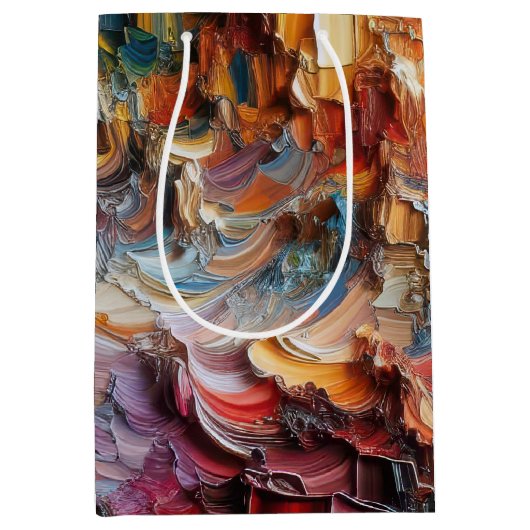 Dik gestructureerd verfpatroon medium cadeauzakje (Voorkant)