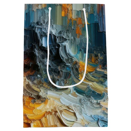 Dik gestructureerd verfpatroon medium cadeauzakje (Achterkant)