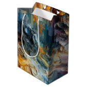 Dik gestructureerd verfpatroon medium cadeauzakje (Achterkant Gekanteld)