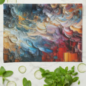 Dik gestructureerd verfpatroon theedoek (Gevouwen)