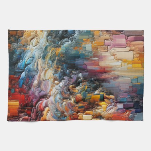 Dik gestructureerd verfpatroon theedoek (Horizontaal)