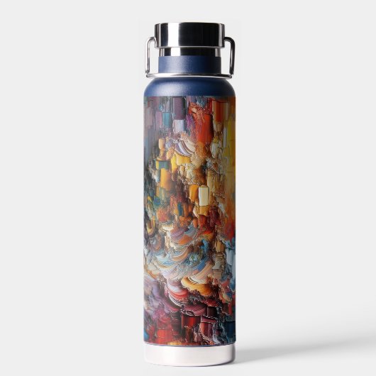 Dik gestructureerd verfpatroon waterfles (Achterkant)