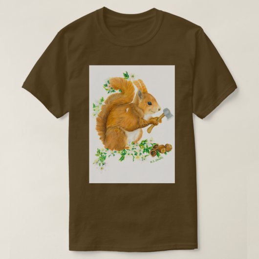 Dikeekhoorn gaat noten Classic TShirt (Design voorkant)