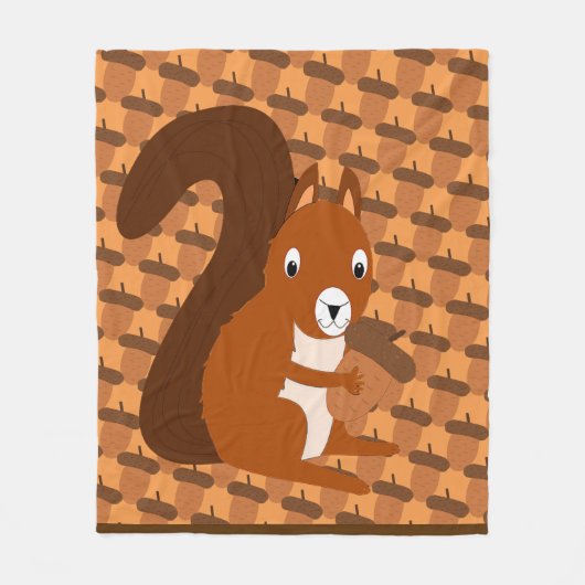 Dikeekhoorn Holding Acorn Fleece Blanket Deken (Voorkant)