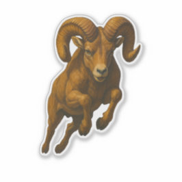 Dikhoornschaap Uitknip Sticker