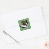 Dikhoornschaap Vierkante Sticker (Envelop)