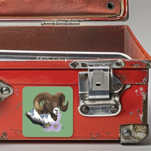 Dikhoornschaap Vierkante Sticker