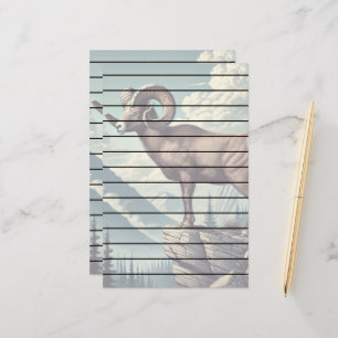 Dikhoornschapen Rocky Mountain Wildlife Briefpapie Briefpapier