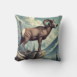 Dikhoornschapen Rocky Mountain-wildlife Rustic Kussen