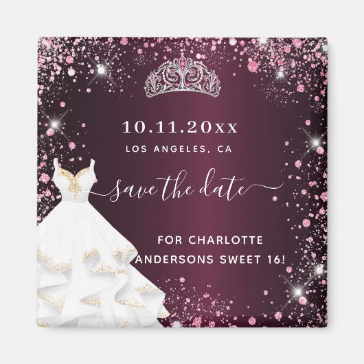 Dikke 16 bruine roze jurk met uitzondering van de  magneet (Voorkant)