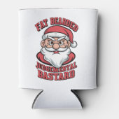 Dikke Bearded Oordelende Bastaard Hilarisch Santa Blikjeskoeler (Voorkant)