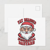Dikke Bearded Oordelende Bastaard Hilarisch Santa Feestdagenkaart (Voorkant / Achterkant)