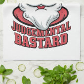 Dikke Bearded Oordelende Bastaard Hilarisch Santa Theedoek (Gevouwen)