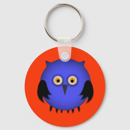 Dikke Blauwe Uil Sleutelhanger (Voorkant)