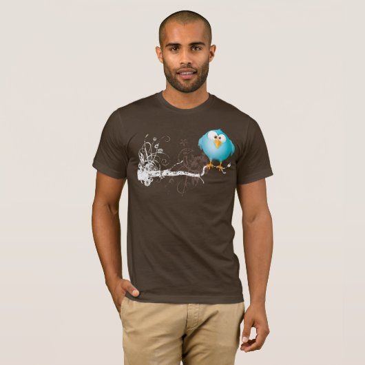 dikke blauwe vogel t-shirt (Voorkant volledig)