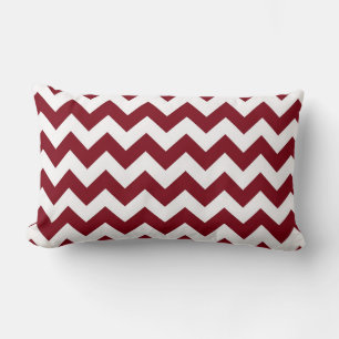 Dikke bordeaux wijn & witte chevron zig-zag patroo kussen