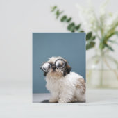 Dikke bril dragen briefkaart (Staand voorkant)