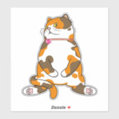 Dikke Calico kat staart Sticker (Vel)