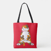 Dikke Calico kat staart Tote Bag (Achterkant)