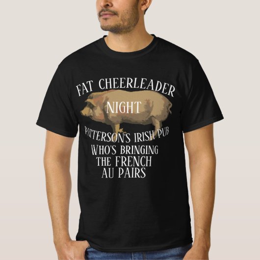 DIKKE CHEERLEADER NACHTPATROON IERSE PUB VA T-SHIRT (Voorkant)