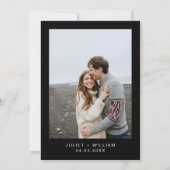 Dikke Claret Ruby Hart Rood Zwart Bruiloft Save The Date (Achterkant)